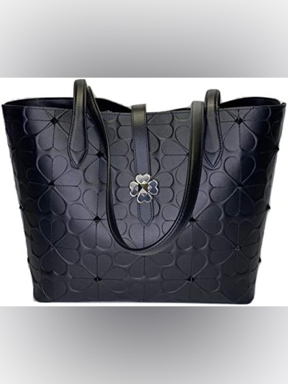 Kate Spade New York Kaci Medium Tote (Spade Flower Embossed Black)